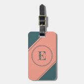 Geometrische dubbelcirkelbalk voor initiaal monogr bagagelabel (Voorkant verticaal)