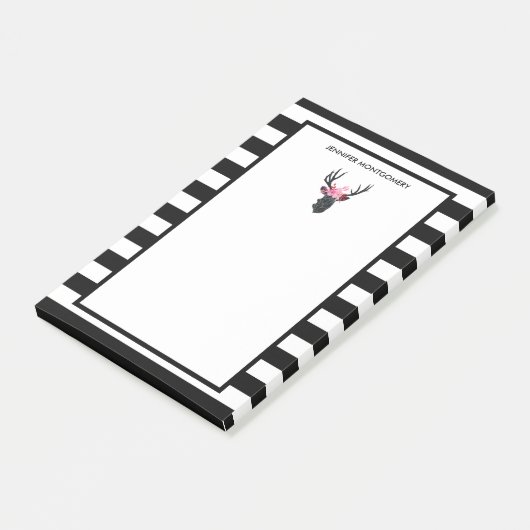 Geometrische duiker met Floral Crown Post-it® Notes (Schuin)