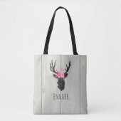 Geometrische duiker met Floral Crown Tote Bag (Voorkant)