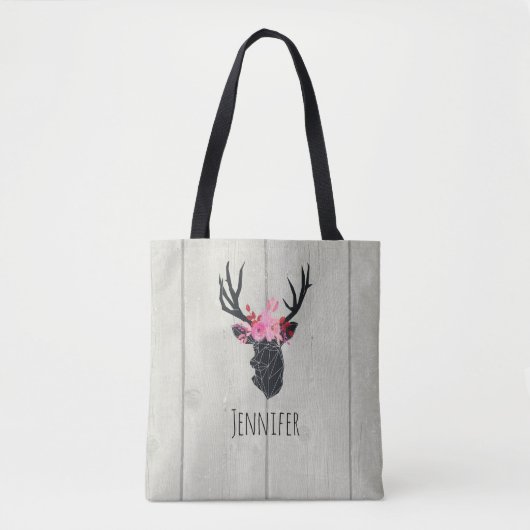 Geometrische duiker met Floral Crown Tote Bag (Voorkant)