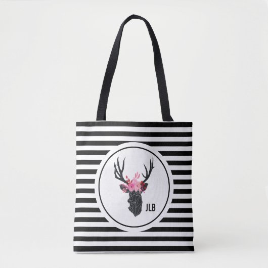 Geometrische duiker met Floral Crown Tote Bag (Voorkant)