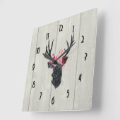 Geometrische duiker met Floral Crown Vierkante Klok (Hoek)