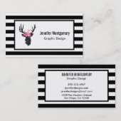 Geometrische duiker met Floral Crown Visitekaartje (Voorkant / Achterkant)