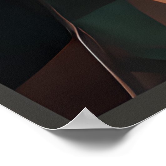 Geometrische echo's: facetten van kleur en schaduw poster (Hoek)