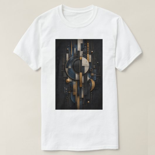 Geometrische Eclipse | Luxe Abstracte 3D Wandkunst T-shirt (Design voorkant)
