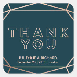 Geometrische edelsteen bruiloft dank u Stickers