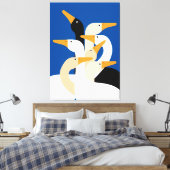 Geometrische Eend Kudde Kunstprint Krachtig Blauw  Canvas Afdruk (Insitu (Slaapkamer))