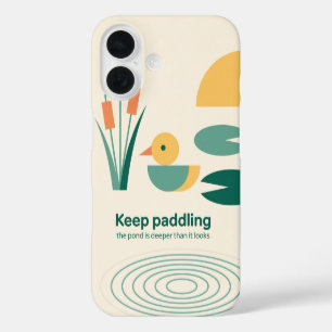 Geometrische eenden vijver rimpels telefoonhoesje iPhone 16 hoesje