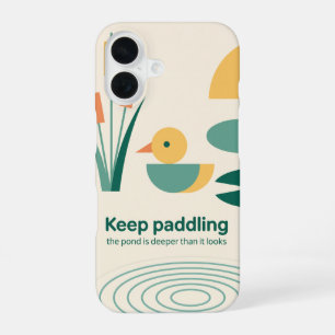 Geometrische eenden vijver rimpels telefoonhoesje iPhone 16 hoesje