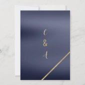 Geometrische eenvoudige marineblauw goud bespaart save the date (Achterkant)