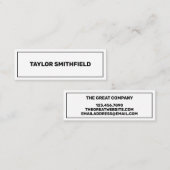 Geometrische Eenvoudige Minimale Professionele Ver Mini Visitekaartje (Voorkant / Achterkant)