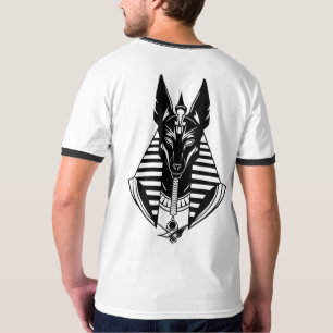 Geometrische Egyptische Jakhals Farao Kunst Ringtr T-shirt