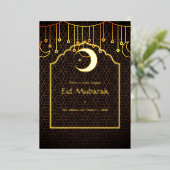 Geometrische Eid Mubarak Folie Holiday Kaart (Staand Voorkant)