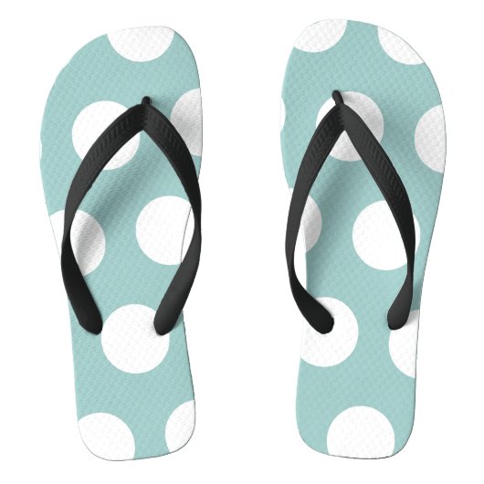 Geometrische eierschaal Blauwe witte pooldots Teenslippers (Voetbed)