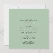 Geometrische Elegant Gold Green Front & Back Weddi Kaart (Achterkant)