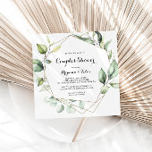 Geometrische Elegant Gold Greenery Couples Shower Kaart