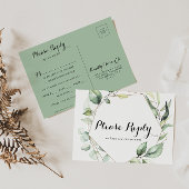 Geometrische Elegant Gold Greenery Menu Keuze RSVP