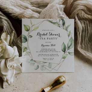 Geometrische Elegant Gold Vrijgezellenfeest Tea Pa Kaart