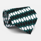 Geometrische elegant modern Blauwgroen blauw zwart Stropdas (Opgerold)