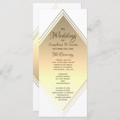Geometrische elegante bruiloft programmakaart (Voorkant / Achterkant)