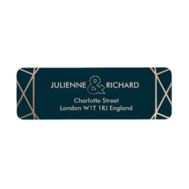 Geometrische Elegante Bruiloft Retouradres Labels