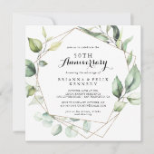 Geometrische Elegante Gouden 50ste Huwelijksverjaa Kaart (Voorkant)