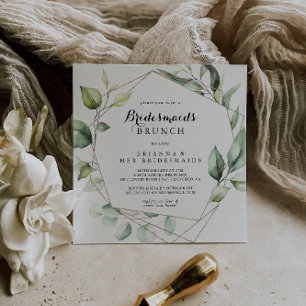 Geometrische Elegante Gouden Bruidsmeisjes Brunch  Kaart