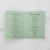 Geometrische Elegante Gouden Groen Gevouwen Huweli Programma (Binnen)