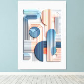 Geometrische elegantie: Abstracte gelaagde papiere Canvas Afdruk (Insitu (Houten vloer))