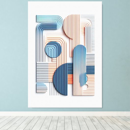 Geometrische elegantie: Abstracte gelaagde papiere Canvas Afdruk (Insitu (Houten vloer))