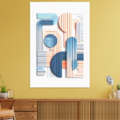 Geometrische elegantie: Abstracte gelaagde papiere Canvas Afdruk (Insitu (Woonkamer))