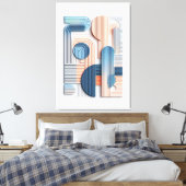 Geometrische elegantie: Abstracte gelaagde papiere Canvas Afdruk (Insitu (Slaapkamer))