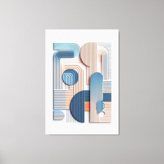 Geometrische elegantie: Abstracte gelaagde papiere Canvas Afdruk (Voorkant)