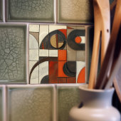 Geometrische elegantie - Abstracte mozaïek keramis Tegeltje