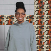 Geometrische elegantie - Abstracte mozaïek keramis Tegeltje