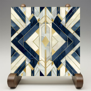 Geometrische Elegantie Art Deco Keramische Tegel Tegeltje