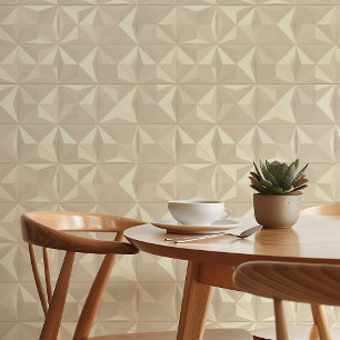 Geometrische elegantie: Beige Abstract 3D Behang