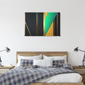 Geometrische elegantie goud en smaragd canvas afdruk (Insitu (Slaapkamer))