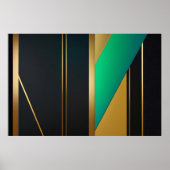 Geometrische elegantie goud en smaragd poster (Voorkant)