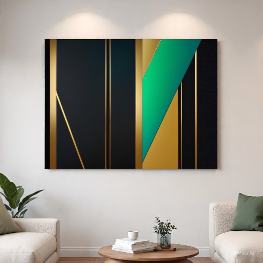 Geometrische elegantie goud en smaragd poster