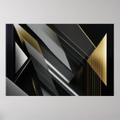 Geometrische Elegantie Goud & Zwart Poster (Voorkant)