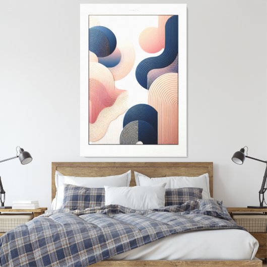 Geometrische elegantie in de Abstracte kunst Canvas Afdruk (Insitu (Slaapkamer))