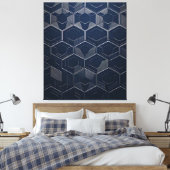 Geometrische elegantie: zeshoekige kunstenaarschap canvas afdruk (Insitu (Slaapkamer))