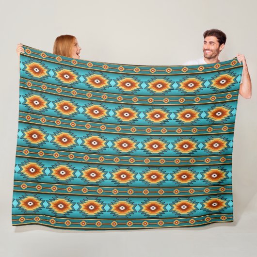 geometrische elementen van het zuidwesten van etni fleece deken (In situ)