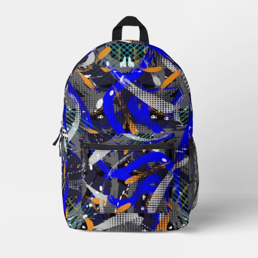 Geometrische elementen van penseelstreken in colla bedrukte rugzak (Voorkant)
