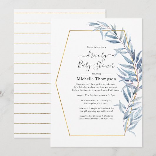 Geometrische elyptusbladeren met schoeisel kaart (Voorkant / Achterkant)