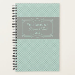 Geometrische en art-deco - Munt & grijs gepersonal Planner
