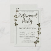 Geometrische en bloemen - Pensioen- en opkomstpart Bedankkaart (Voorkant / Achterkant)