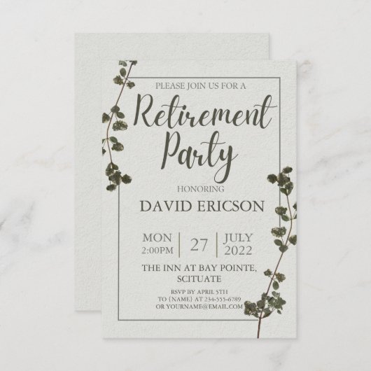 Geometrische en bloemen - Pensioen- en opkomstpart Bedankkaart (Voorkant / Achterkant)