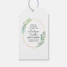 Geometrische en Greenery Baby shower Party Favor Cadeaulabel